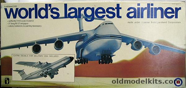 Entex 1/144 Lockheed L 500 / USAF C-5A Galaxy Worlds Largest Airliner, 8213 plastic model kit